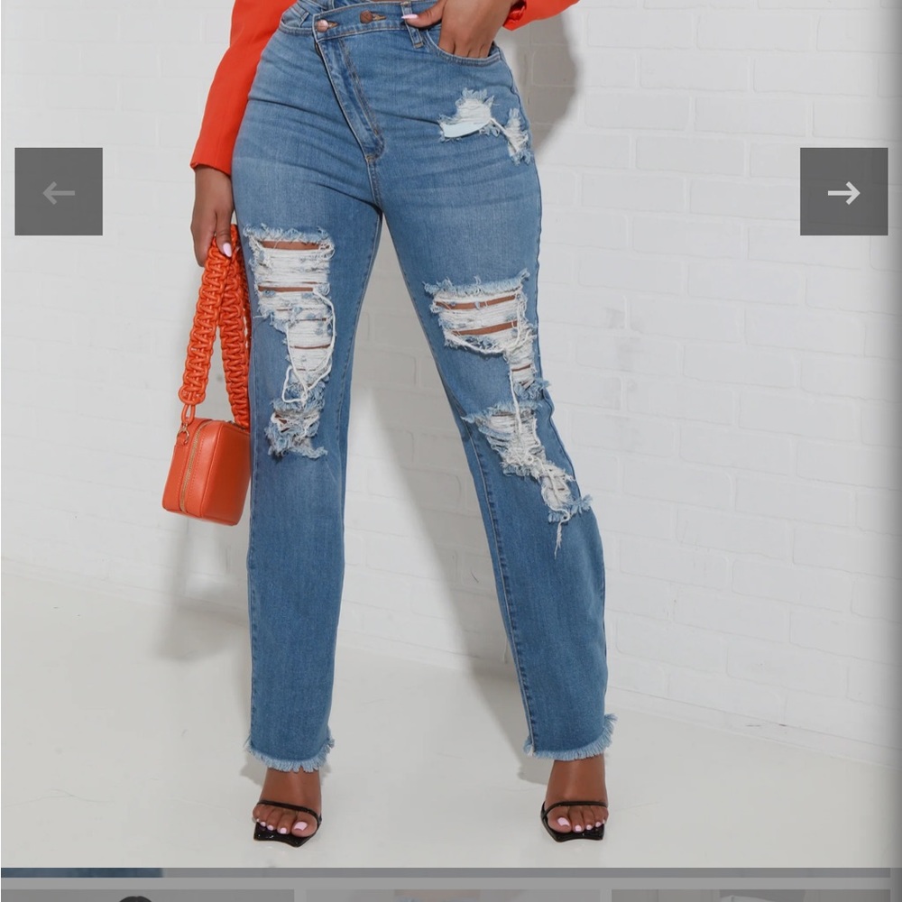 Swank a Posh Asymmetrical denim jeans